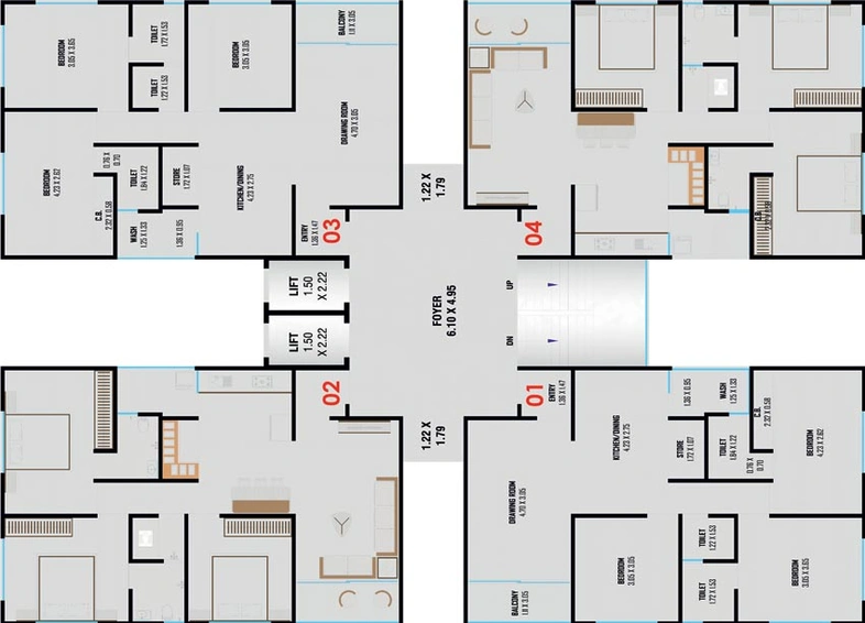 Floor Plan of Satvam Brahmand in Vastral, Ahmedabad - Image 97682