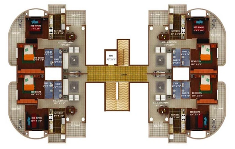 Floor Plan of Gladstone Shantiniketan in Besa, Nagpur - Image 167040