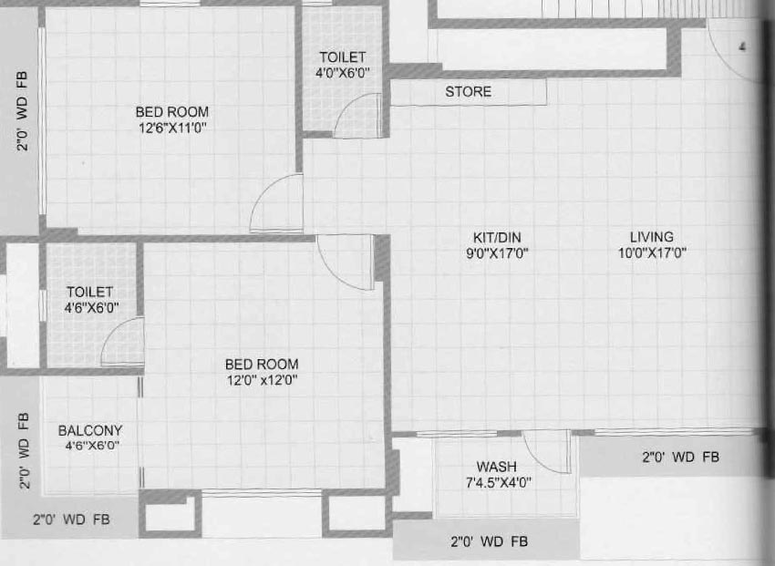 2 BHK Flat in Dobaria Brahmand Residency in Dabholi, Surat - Image 818358