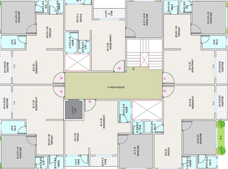 Floor Plan of Ban Rhythm Residency H Wing in Amroli, Surat - Image 177317