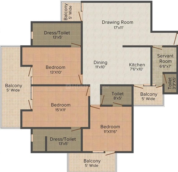 3 BHK Flat in Glad Manidhari Luxuria in Pal, Surat - Image 818381
