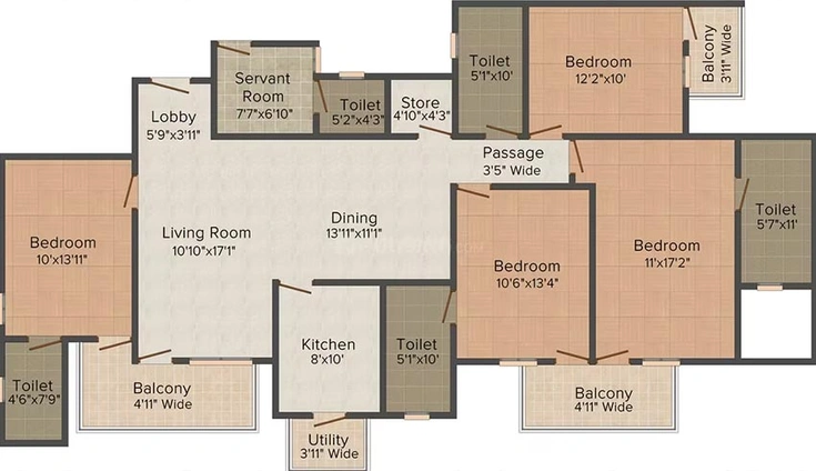 4 BHK Flat in Glad Manidhari Luxuria in Pal, Surat - Image 818382