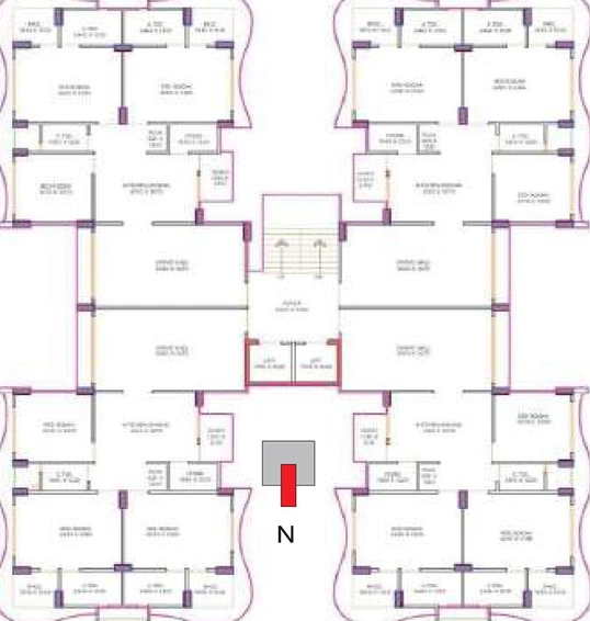 Floor Plan of Glad Manidhari Luxuria in Pal, Surat - Image 175650
