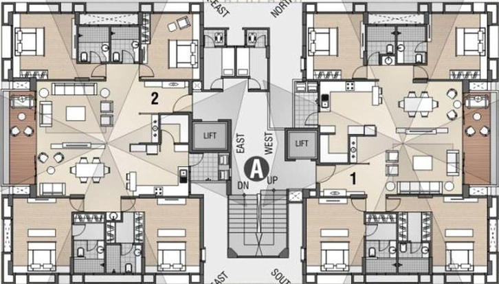 Floor Plan of Sangini Terraza in Vesu, Surat - Image 180599