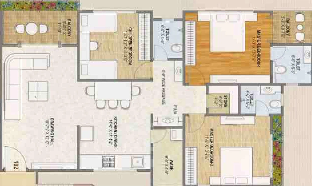 2 BHK Flat in Manidhara Marigold Cresta in Mota Varachha, Surat - Image 818423