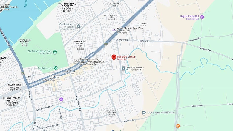 Location of Manidhara Marigold Cresta in Mota Varachha, Surat - Image 175859