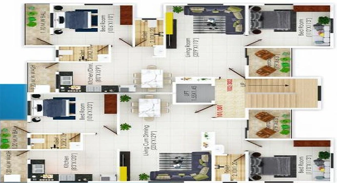 Floor Plan of Mehar Neel Mani 6 in Rajashree Nagar, Nagpur - Image 167098