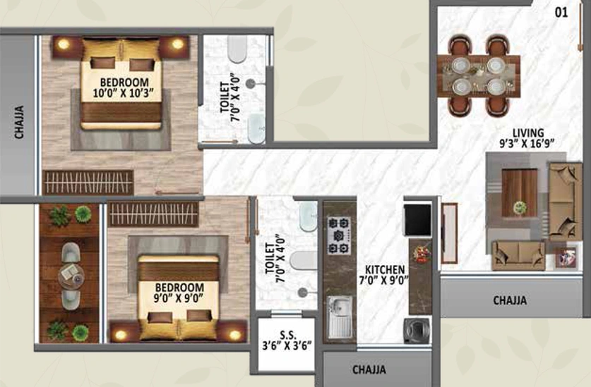 2 BHK Flat in Balaji The Ambience in Taloja, Navi Mumbai - Image 680199
