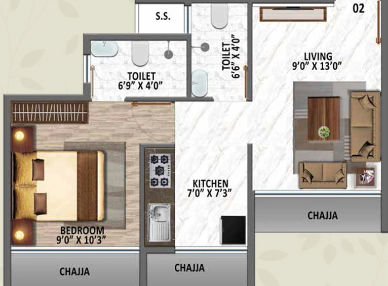 1 BHK Flat in Balaji The Ambience in Taloja, Navi Mumbai - Image 680198