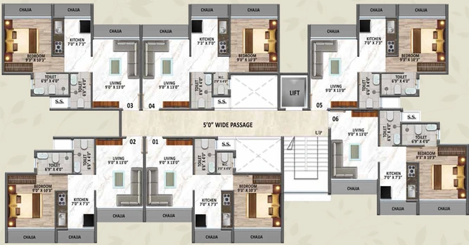 Floor Plan of Balaji The Ambience in Taloja, Navi Mumbai - Image 98405
