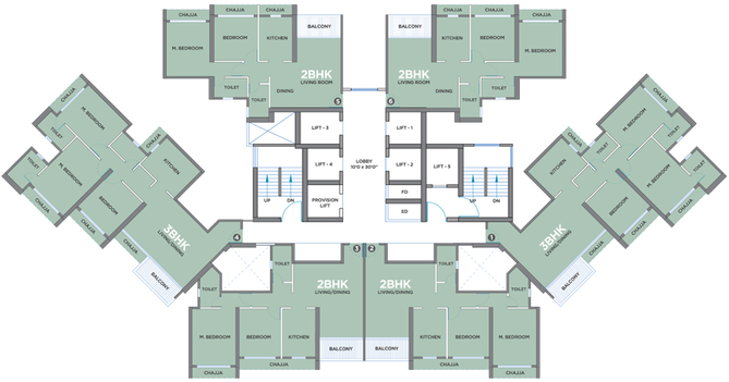 Floor Plan of GeeCee Emerald in Kharghar, Navi Mumbai - Image 98142