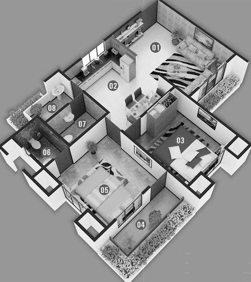 2 BHK Flat in Saral Green Vally in Kamrej, Surat - Image 819837