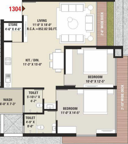 2 BHK Flat in Nova Shikharji in Vesu, Surat - Image 818322