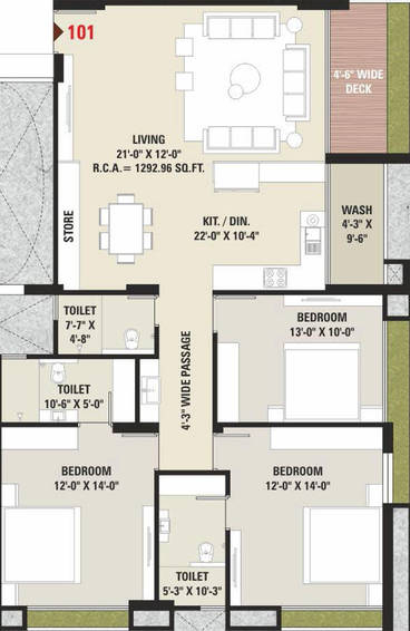 3 BHK Flat in Nova Shikharji in Vesu, Surat - Image 818323