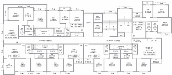 Floor Plan of Meghna Seven in Kharghar, Navi Mumbai - Image 98047
