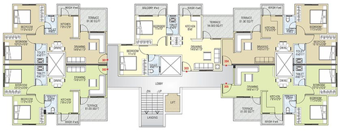 Floor Plan of SK Wonder Tower in Manewada, Nagpur - Image 167194