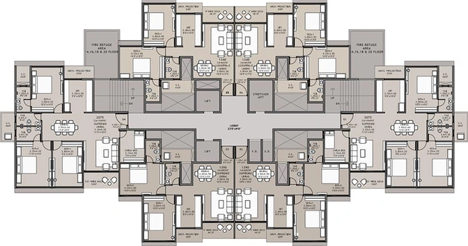 Floor Plan of Platinum Parksyde in Kharghar, Navi Mumbai - Image 193482