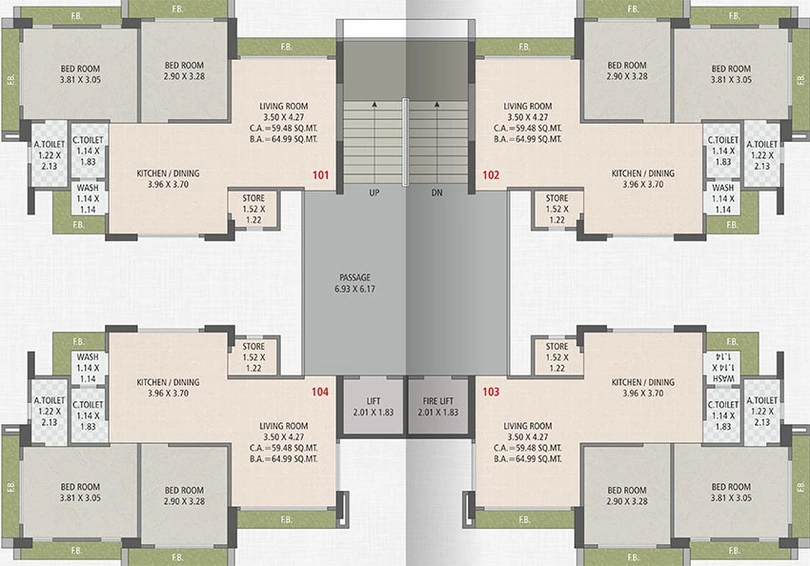 Floor Plan of Keith Kiran Classic Towers 1 in Dabholi, Surat - Image 175251