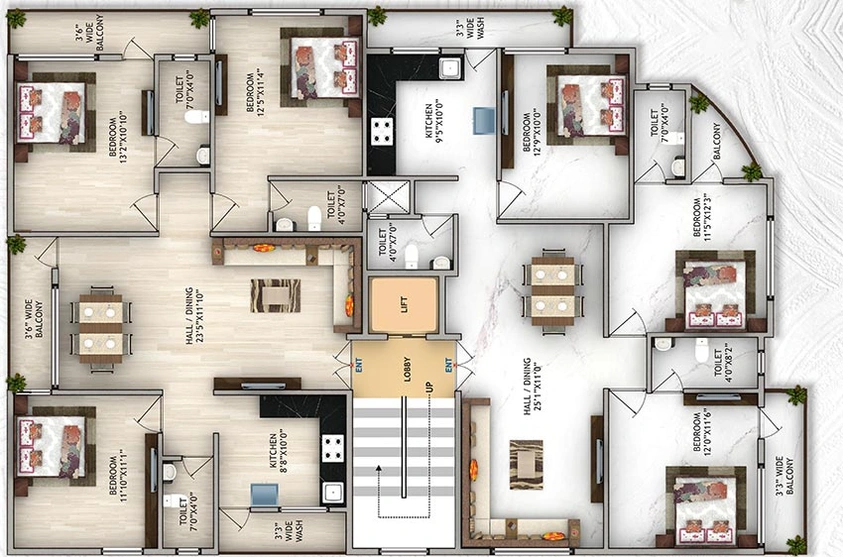 Floor Plan of Ganraya Heritage in Somalwada, Nagpur - Image 167021