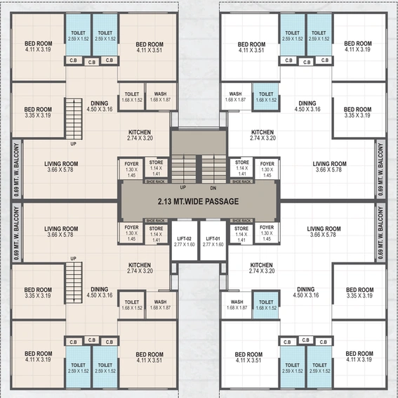 Floor Plan of Milleninium Manorath 56 in Bhayli Road, Vadodara - Image 97950