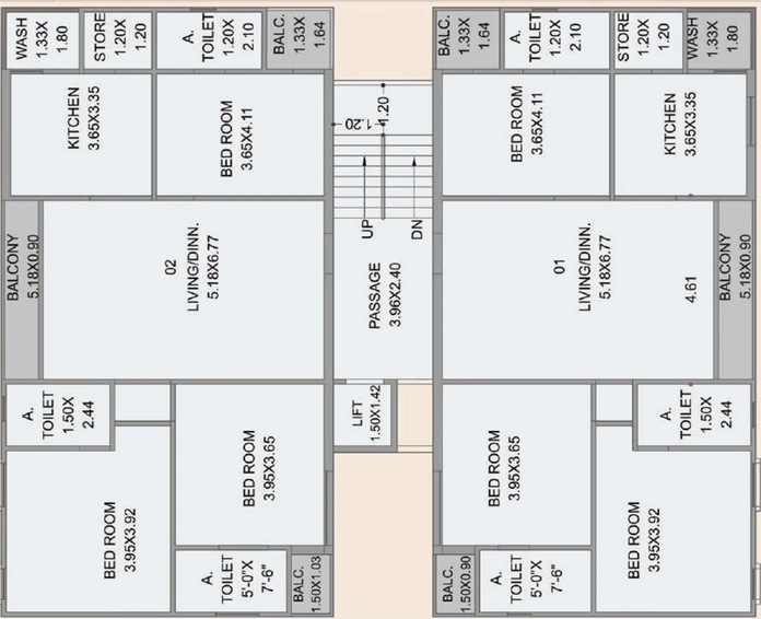Floor Plan of Shree Sai Aastha Residency in Manjalpur, Vadodara - Image 101909