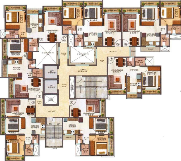 Floor Plan of Viva Vedanta in Virar East, Palghar - Image 17702