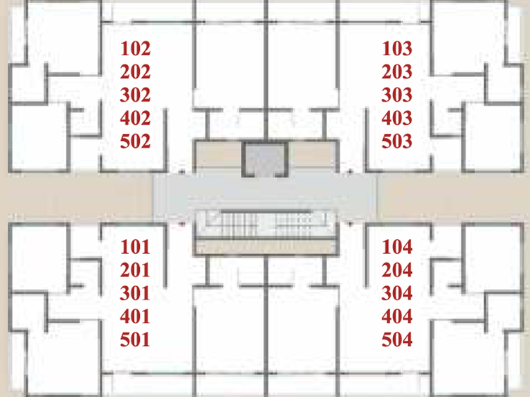 Floor Plan of Bhoomi Bony Apartment in Vadiwadi, Vadodara - Image 98667