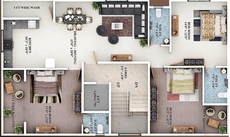 Floor Plan of Sai Saish Enclave in Somalwada, Nagpur - Image 166637