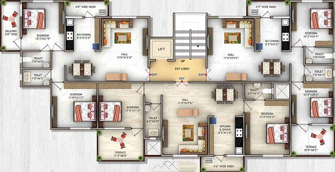 Floor Plan of Krishna Anandam 2 in Trimurti Nagar, Nagpur - Image 166365