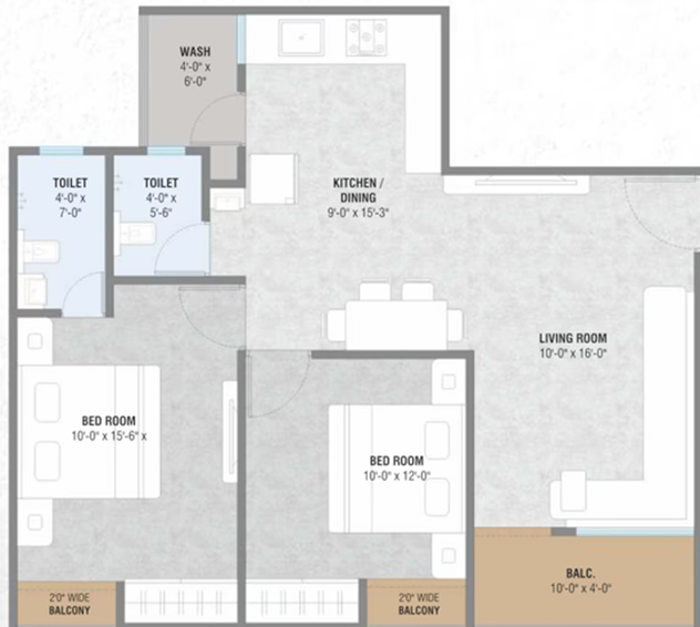 2 BHK Flat in Shree Shivam Highview in Waghodia Road, Vadodara - Image 699434