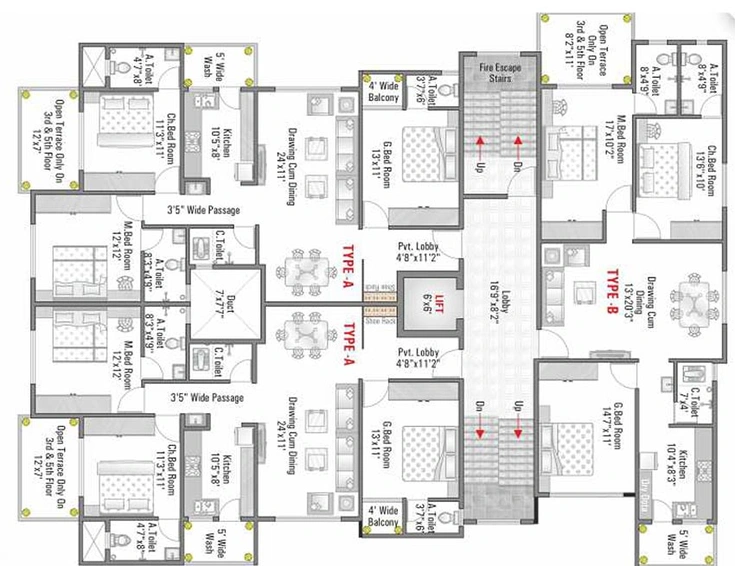 Floor Plan of Shree Chandrika Mansion in Laxmi Nagar, Nagpur - Image 166411