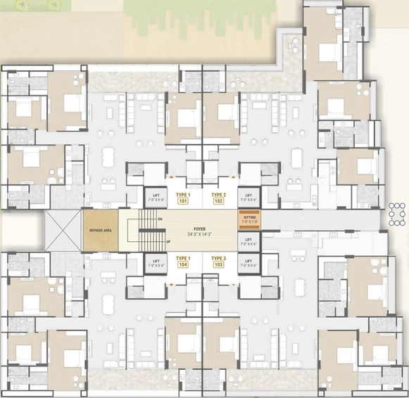 Floor Plan of Akshat Hazel in Sola, Ahmedabad - Image 99769