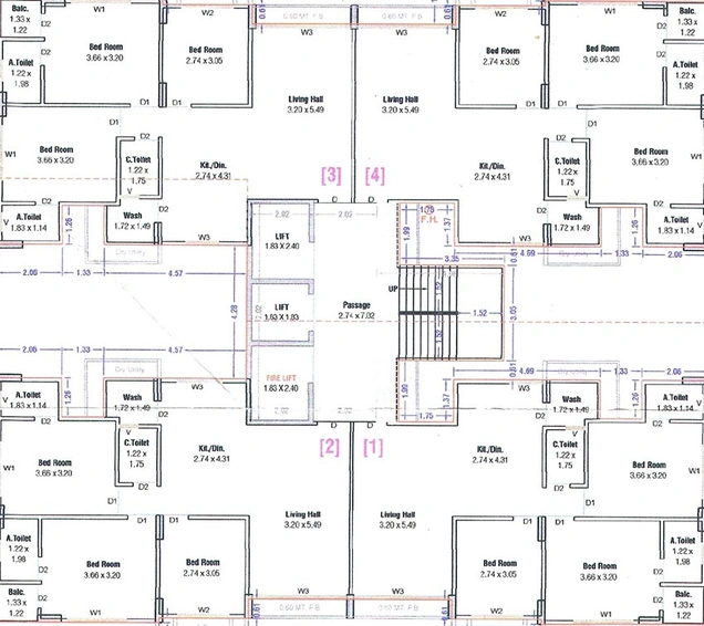 Floor Plan of Shreenathji Residency in Amroli, Surat - Image 179156