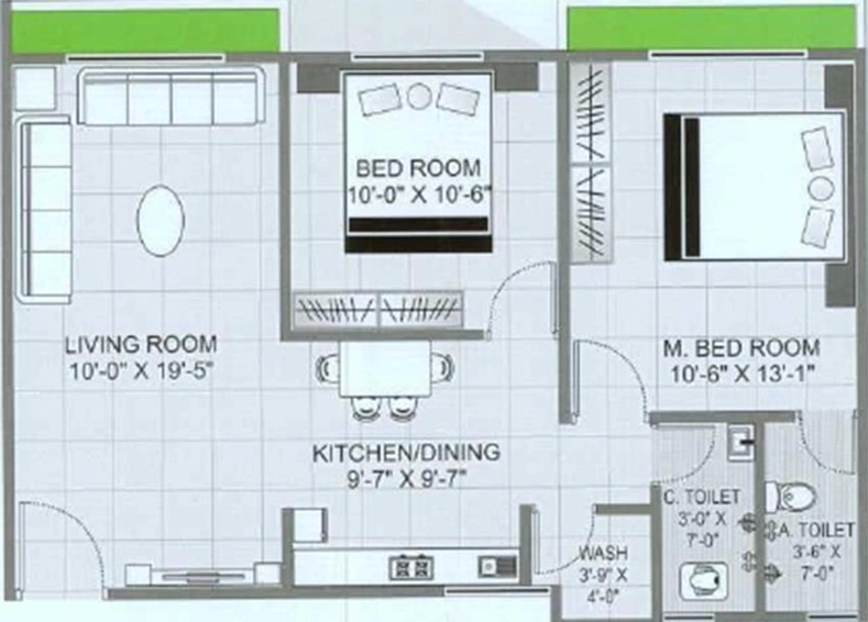 2 BHK Flat in Kevin Amrut Kunj in Mota Varachha, Surat - Image 818699