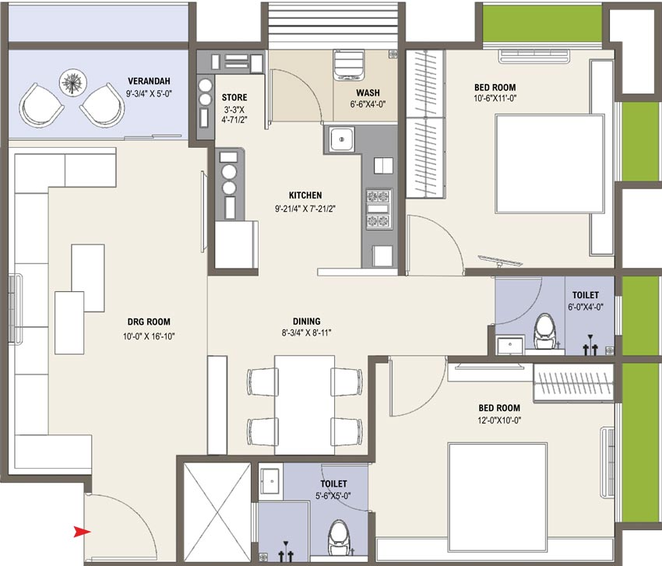 2 BHK Flat in Arjun Paradise in Naranpura, Ahmedabad - Image 683351