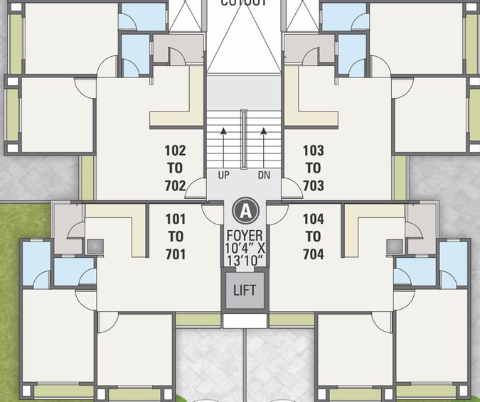 Floor Plan of Darsh Pavitram in Koba, Gandhinagar - Image 98470