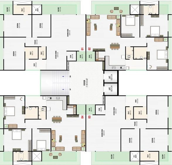 Floor Plan of Devam Bilipatra Homes in Nikol, Ahmedabad - Image 99230