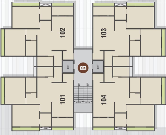 Floor Plan of Raj Aavkar Avenue in Uvarsad, Gandhinagar - Image 98478