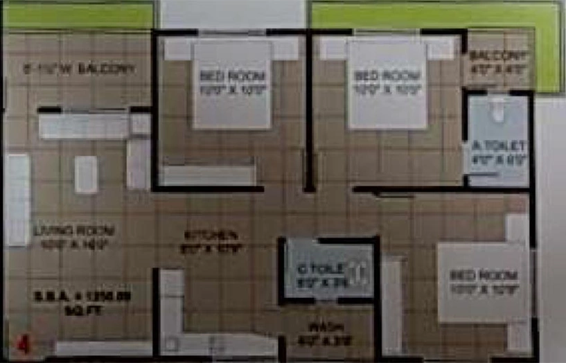 3 BHK Flat in Vijay Silver Nest in Punagam, Surat - Image 819581
