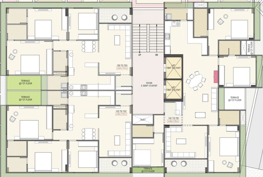Floor Plan of Ramshakti Shivam Elegance in Naranpura, Ahmedabad - Image 98220
