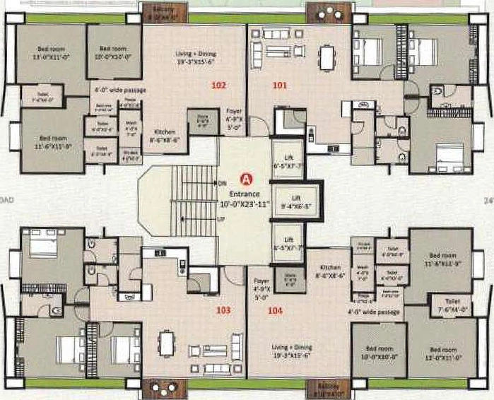 Floor Plan of Milan Heights in Mota Varachha, Surat - Image 175900