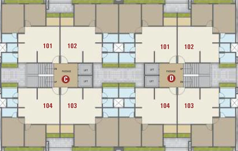 Floor Plan of Unison Sun Residency in Punagam, Surat - Image 180772