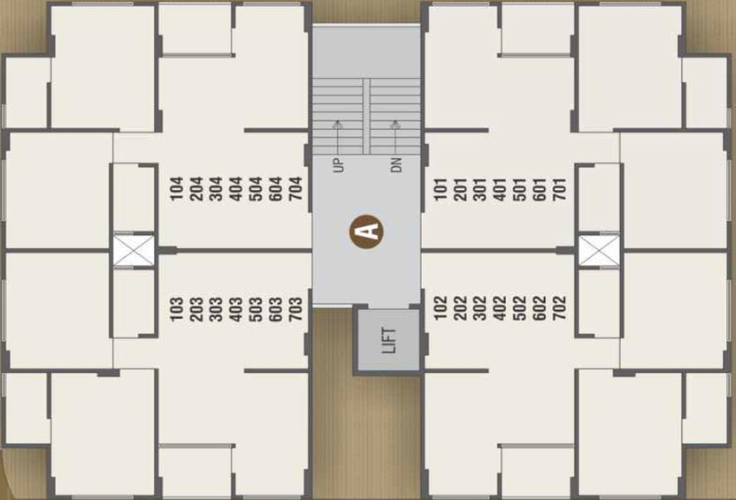 Floor Plan of JSB Shyamved Sapphire in Zundal, Ahmedabad - Image 99524