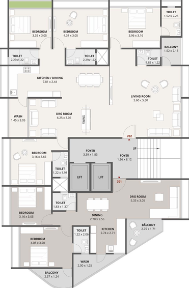 Floor Plan of Triveni 1Seven in New Maninagar, Ahmedabad - Image 99267