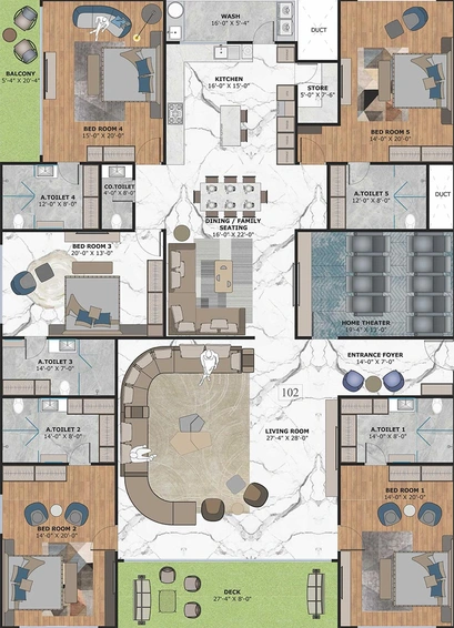4 BHK Flat in Rajhans Golf Link in Vesu, Surat - Image 818409