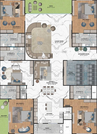 5 BHK Flat in Rajhans Golf Link in Vesu, Surat - Image 818410