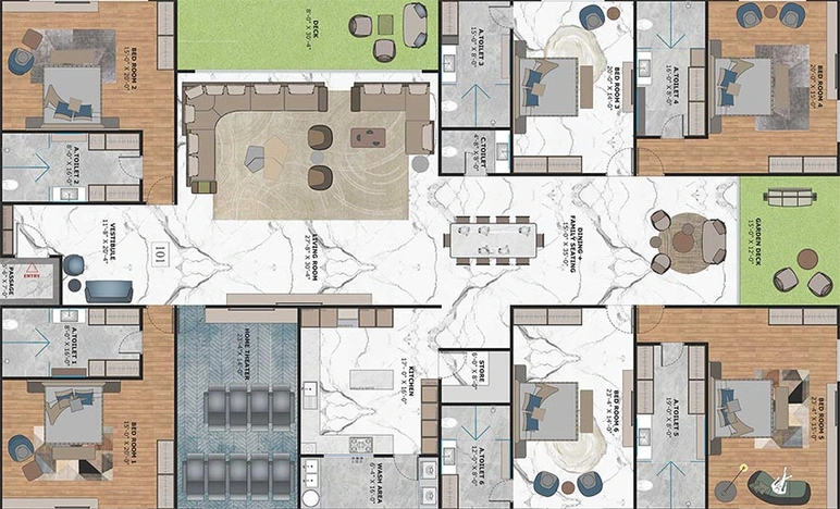 6 BHK Flat in Rajhans Golf Link in Vesu, Surat - Image 818413