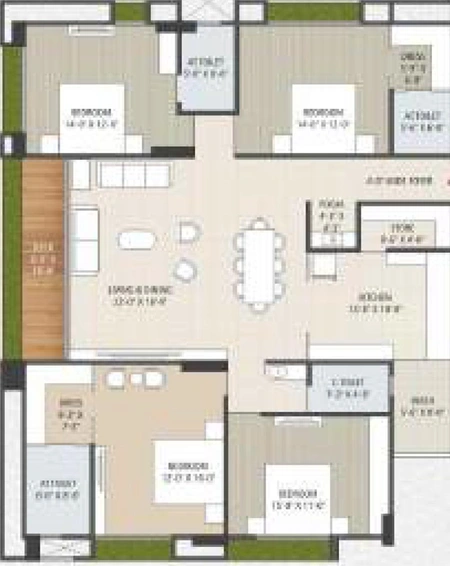 4 BHK Flat in Piramyd Greenopolis in Vesu, Surat - Image 818217