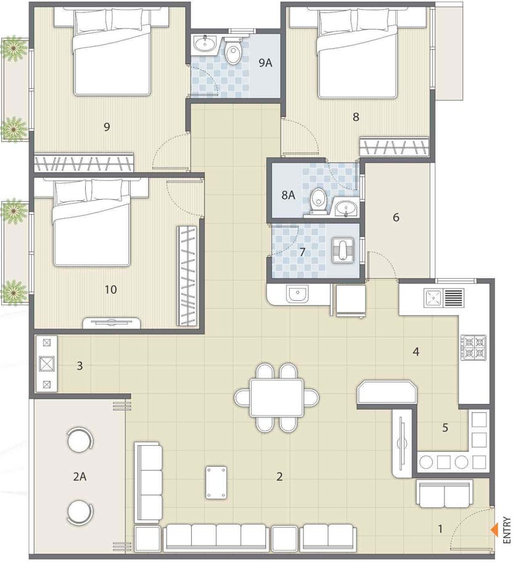 3 BHK Flat in Sarthak Shreeji in Kudasan, Gandhinagar - Image 680407