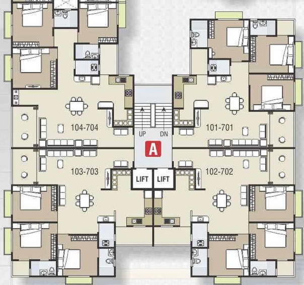 Floor Plan of Sarthak Shreeji in Kudasan, Gandhinagar - Image 98505
